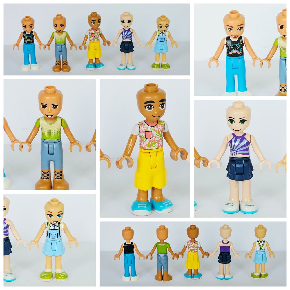 LEGO Friends Mini-doll Figures Set of 5 Mixed Outfits Gamer Floral Overalls Toy